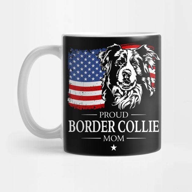 Proud Border Collie Mom American Flag patriotic dog by wilsigns